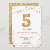 Invitation d'anniversaire de parties scintillantes (Devant / Derrière)