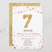 Invitation d'anniversaire de parties scintillantes (Devant / Derrière)