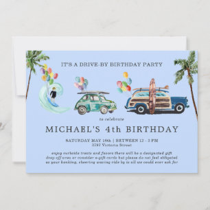 Invitation d'anniversaire de passage en voiture po
