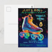 Invitation d'anniversaire de patin à roulettes (Devant / Derrière)