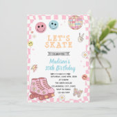 Invitation d'anniversaire de patin à roulettes gro (Debout devant)