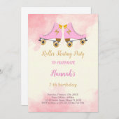 Invitation d'anniversaire de patinage (Devant / Derrière)