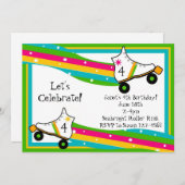Invitation d'anniversaire de patinage de rouleau (Devant / Derrière)