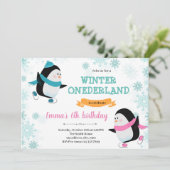 Invitation d'anniversaire de patinage sur glace de (Debout devant)