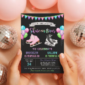 Invitation d'anniversaire de patinage sur glace do