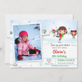 Invitation d'anniversaire de patinage sur glace In (Devant)