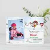 Invitation d'anniversaire de patinage sur glace In (Debout devant)