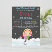 Invitation d'anniversaire de patinage sur glace In (Debout devant)