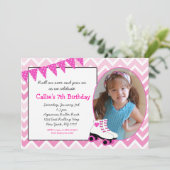 Invitation d'anniversaire de patins de patinage de (Debout devant)