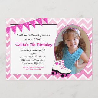Invitation d'anniversaire de patins de patinage de