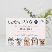Invitation d'anniversaire de Pawty Dog (Debout devant)