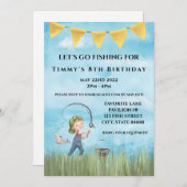 Invitation d'anniversaire de pêche (Devant / Derrière)