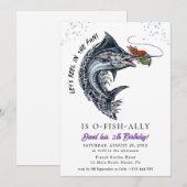 Invitation d'anniversaire de pêche (Devant / Derrière)