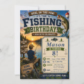 Invitation d'anniversaire de pêche (Devant)