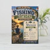 Invitation d'anniversaire de pêche (Debout devant)