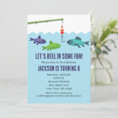 Invitation d'anniversaire de pêche Fête de pêche (Debout devant)