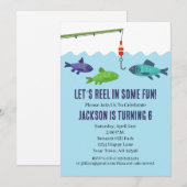 Invitation d'anniversaire de pêche Fête de pêche (Devant / Derrière)