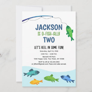 Invitation d'anniversaire de pêche Fête de pêche