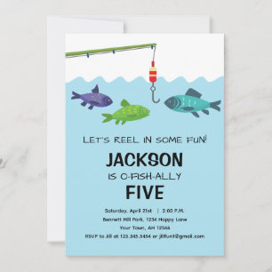 Invitation d'anniversaire de pêche Fête de pêche