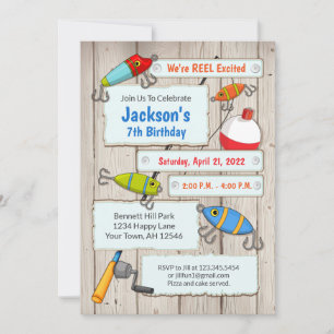 Invitation d'anniversaire de pêche Fête de pêche
