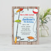 Invitation d'anniversaire de pêche Fête de pêche (Debout devant)