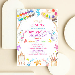 Invitation d'anniversaire de peinture de fête d'ar