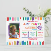 Invitation d'anniversaire de peinture de photo de (Debout devant)