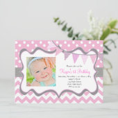 Invitation d'anniversaire de pendentif Chevron et  (Debout devant)