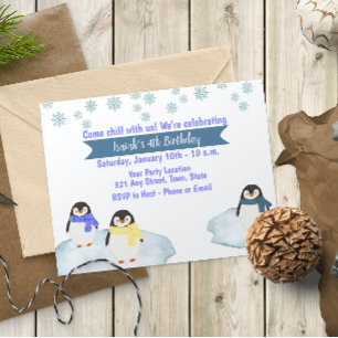 Invitation d'anniversaire de Penguin