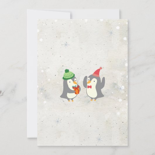 Invitation d'anniversaire de Penguin d'hiver (Dos)