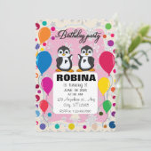 Invitation d'anniversaire de Penguin | Garçons et (Debout devant)