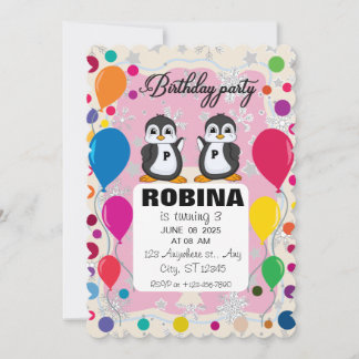 Invitation d'anniversaire de Penguin | Garçons et