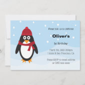 Invitation d'anniversaire de Penguin pour les anni (Devant)