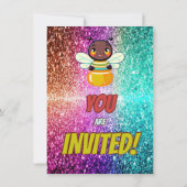 Invitation d'anniversaire de personnage Bee (Dos)