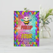 Invitation d'anniversaire de personnage personnali (Debout devant)