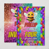 Invitation d'anniversaire de personnage personnali (Devant / Derrière)