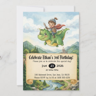 Invitation d'anniversaire de Petit Chevalier monta