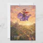 Invitation d'anniversaire de Petit Chevalier monta (Dos)