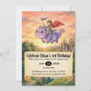 Invitation d'anniversaire de Petit Chevalier monta