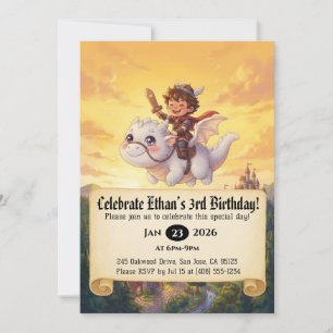 Invitation d'anniversaire de Petit Chevalier monta