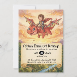 Invitation d'anniversaire de Petit Chevalier monta