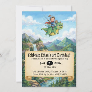 Invitation d'anniversaire de Petit Chevalier monta