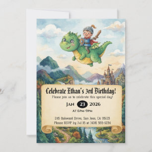 Invitation d'anniversaire de Petit Chevalier monta