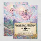Invitation d'anniversaire de Petit Chevalier monta (Devant / Derrière)