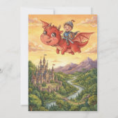 Invitation d'anniversaire de Petit Chevalier monta (Dos)
