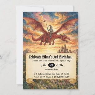 Invitation d'anniversaire de Petit Chevalier monta
