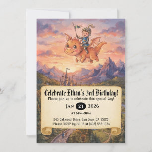 Invitation d'anniversaire de Petit Chevalier monta
