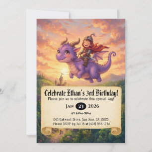 Invitation d'anniversaire de Petit Chevalier monta