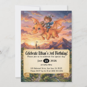 Invitation d'anniversaire de Petit Chevalier monta