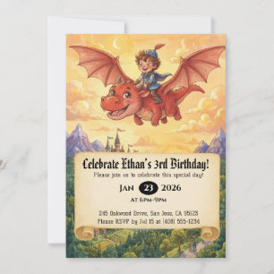 Invitation d'anniversaire de Petit Chevalier monta